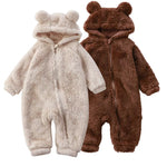 Winter Warm Hoodied Baby Rompers